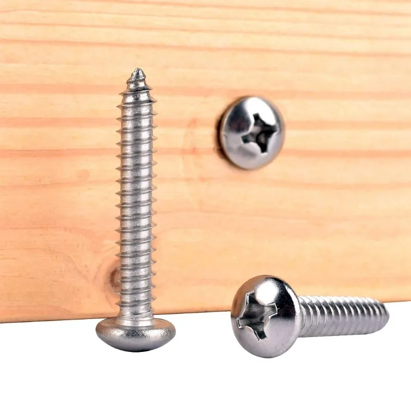 2.9mm-4.8mm Round Head Cross Screws Stainless Steel Phillips Screw Fasteners Self Tapping Drywall Wood Screw Assortment Kit