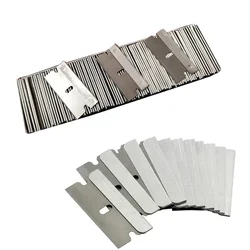 50pcs 100pcs Razor Blade Scraper Metal Glass Glue Cleaner Remover Knife Replacement Carbon Steel Blade Car Tinting Tool