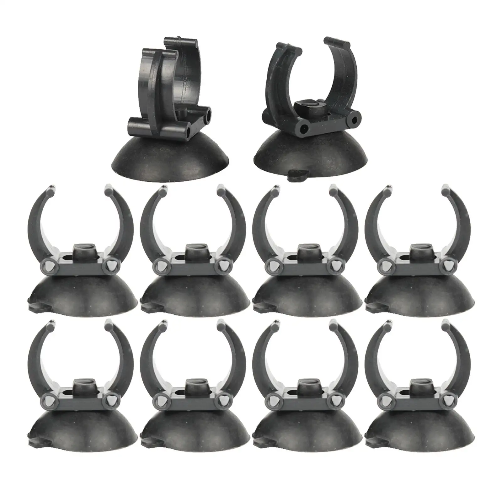 10Pcs Fish Tank Aquarium Suction Cups Heater Tube Holder Clamps Clips Aquarium Light Suction Clips 35mm Diameter, Black