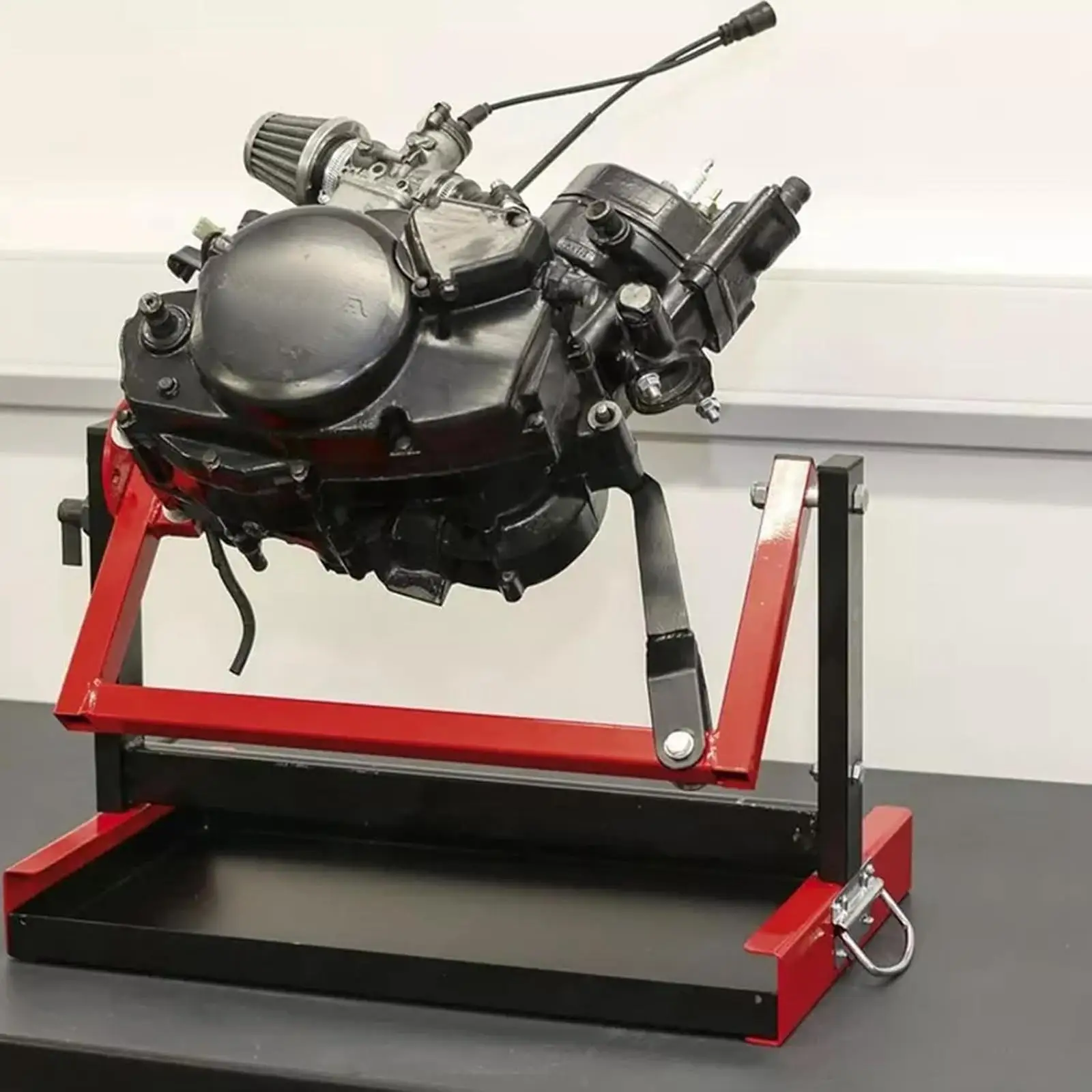

Rotating Motorcycle Engine Stand Adjustable Angle Iron Frame Accessory for Engine Disassembly Cleaning and Inspection