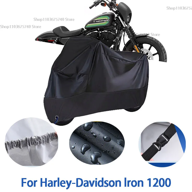 

Motorcycle Full Covers For Harley-Davidson Lron 1200 Car Outdoors Sun Protection Dust No Ear Thickened Oxford Clothcover