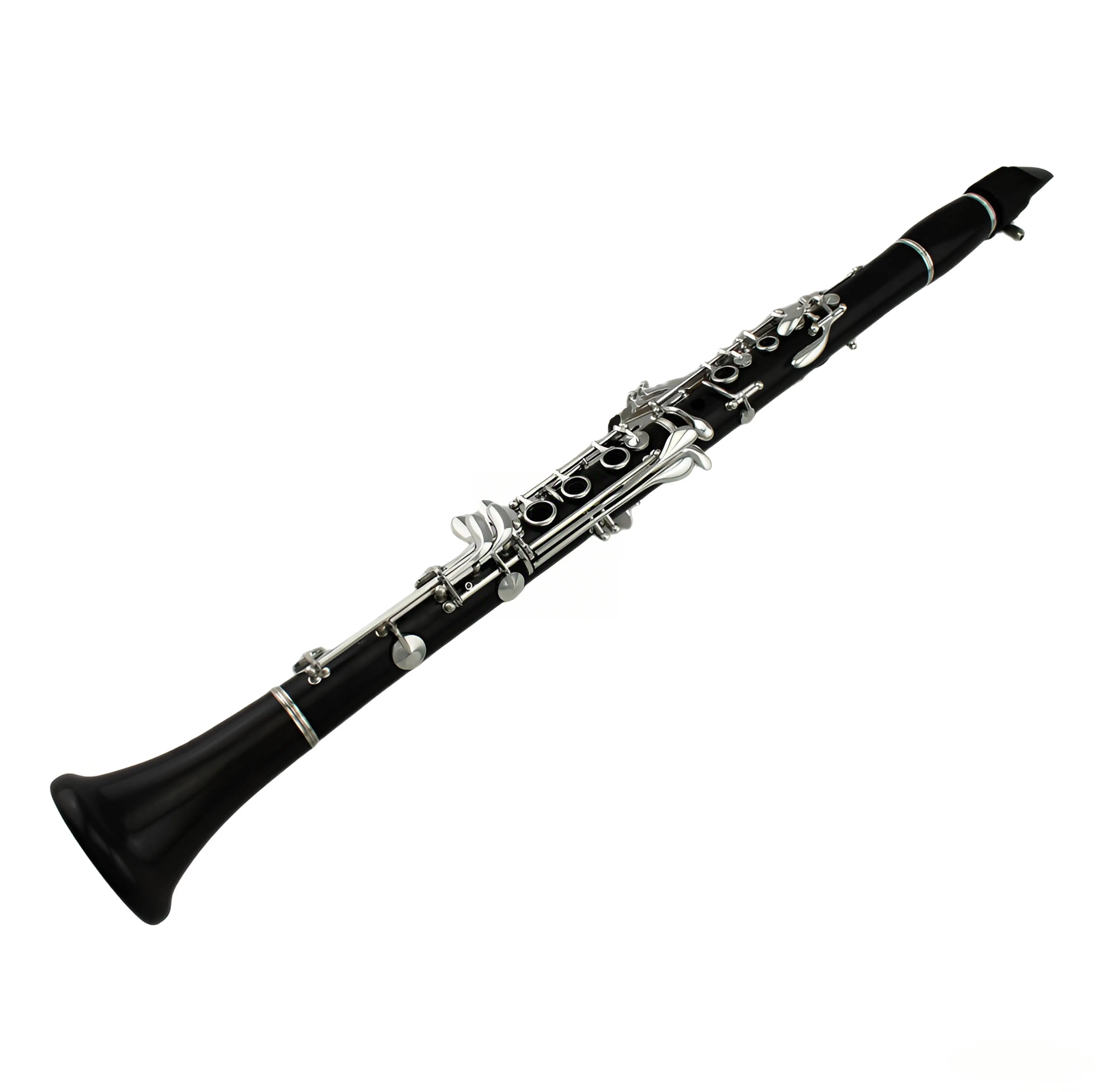 Eastern Music High Grade Bb 17 Key Ebony Body Sliver Plated Clarinet for Professional Performance