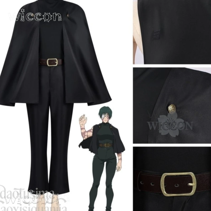 

Новый костюм для косплея Zenin Maki из аниме: комбинезон Juts Isen Season 3, полностью черный, сексуальный, в стиле панк, крутая боевая униформа, зеленый парик.