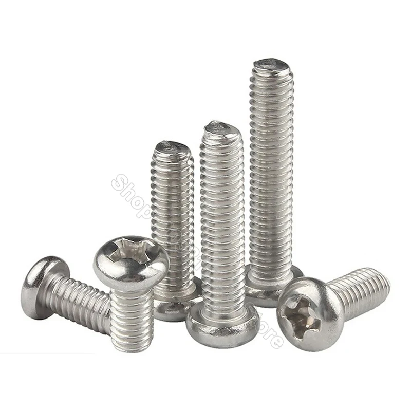 3-25 قطعة M6 M8 طويل GB818 A2 304 الفولاذ المقاوم للصدأ الصليب جولة فيليبس عموم رئيس مسامير التلفزيون الكمبيوتر البراغي طول = 6-100 مللي متر