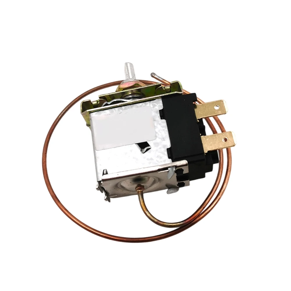Vehicle AC Thermostat Switch with Metal Plastic Construction Copper Capillary Tube for 12V 24V Air Conditioning Systems