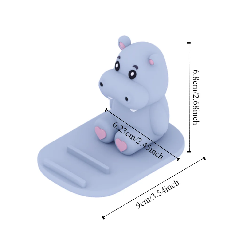 Hippo Mobile Phone Tablet Stand PVC Doll Desk Decor Creative Phone Holder Portable Cartoon Cell Phone Bracket Small Gifts