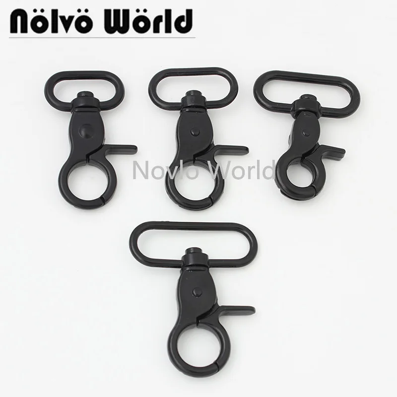 

10-50 pieces dark black 4 size 22-26-32-38mm powerful hook trigger snap hook swivel clasp lobster claws swivel hooks for bags