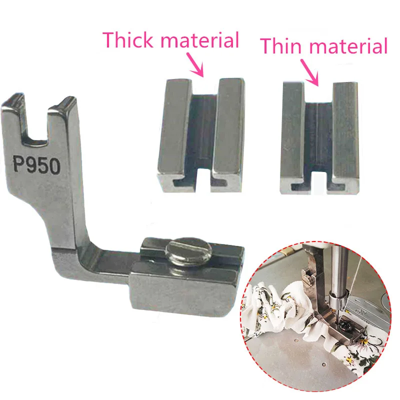 P950 Industrial Sewing Machine Adjustable Wrinkling Presser Foot Steel Gathering Shirring Foot Lockstitch Sewing Accessories