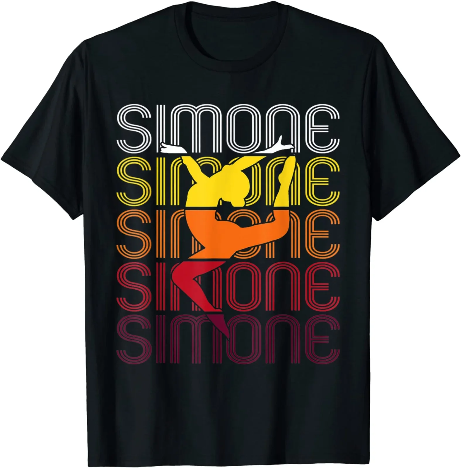 

Simone Biles Gymnastics Retro Vintage Wins Another Record Black T-Shirt S-6XL
