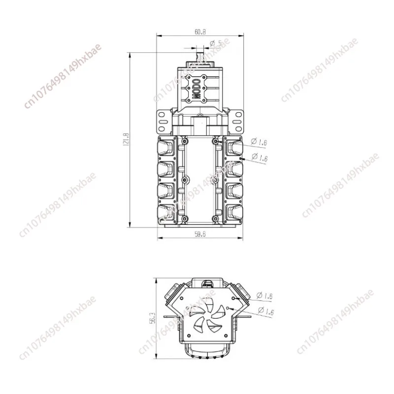Brushless Two Speed Transmission for 1/14 RC Truck Metal High Torque Gearbox 1:14 Tractor Upgrade Parts