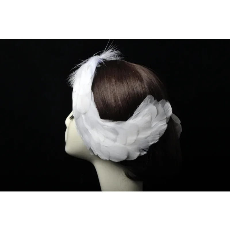 Swan Lake Ballet Feather Headpiece Handmade Princess Tiara Hair Accessories for Girls Women Adult Kids Dance Performance Headgea