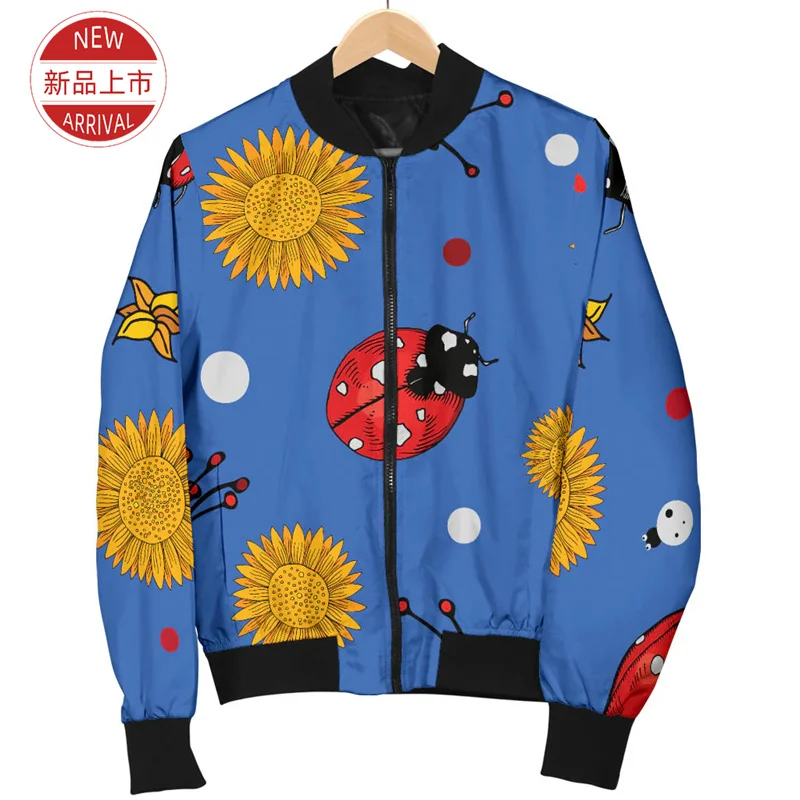 Cute Animal Ladybugs 3D Print Jacket Coccinellidae Graphic Jackets For Women Funny Streetwear Lapel Jackets Casual Mens Clothing