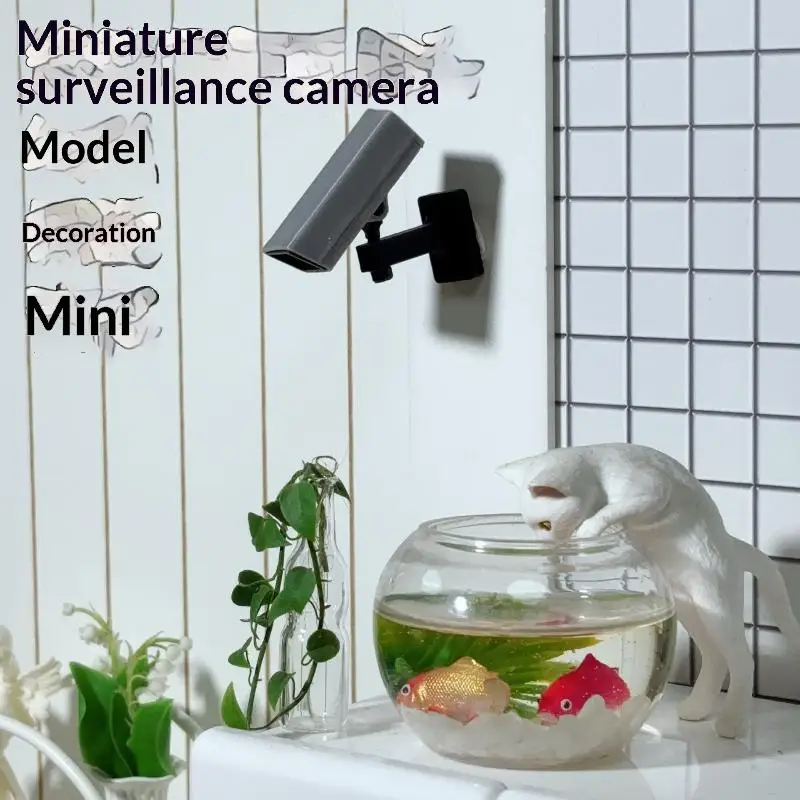 1/2Pcs 1/12 Dollhouse Mini Surveillance Camera Model For Micro Landscape Decoration Miniature Food And Play Scene Ornament