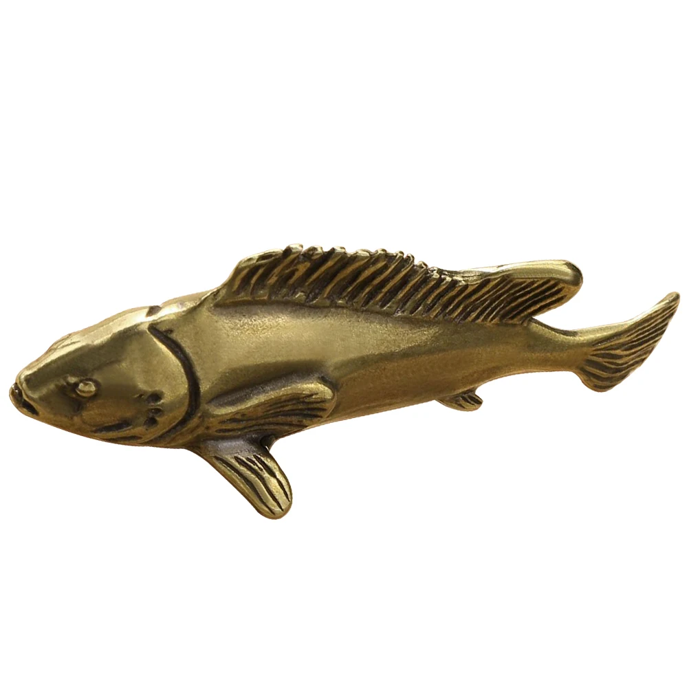 

Pure Copper Fish Statue Decor Miniature Figurine Office Home Retro Style nament Long Lasting Use Small Sculpture