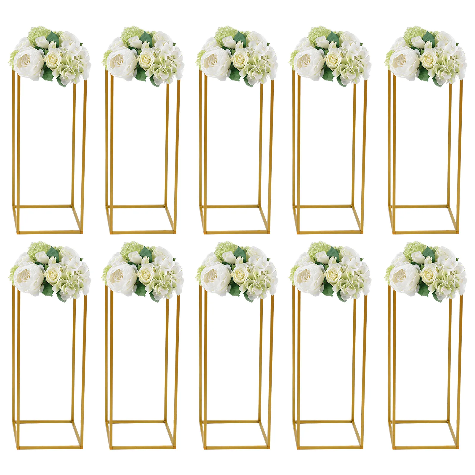 

Stable Textured 10Pcs 23.62'' Tall Gold Metal Flower Stand for Wedding Table Centerpieces Romantic Reception Party Home Decor