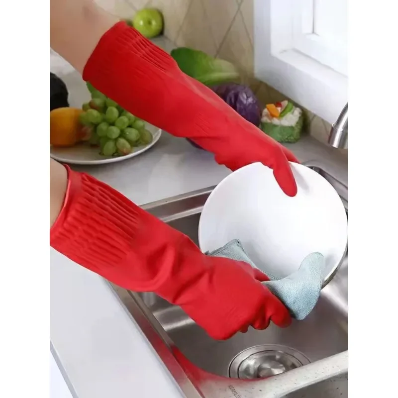 45cm 1 par de guantes de limpieza para lavar platos alargados guantes de goma de silicona para lavar platos para el hogar depurador herramienta de limpieza de cocina