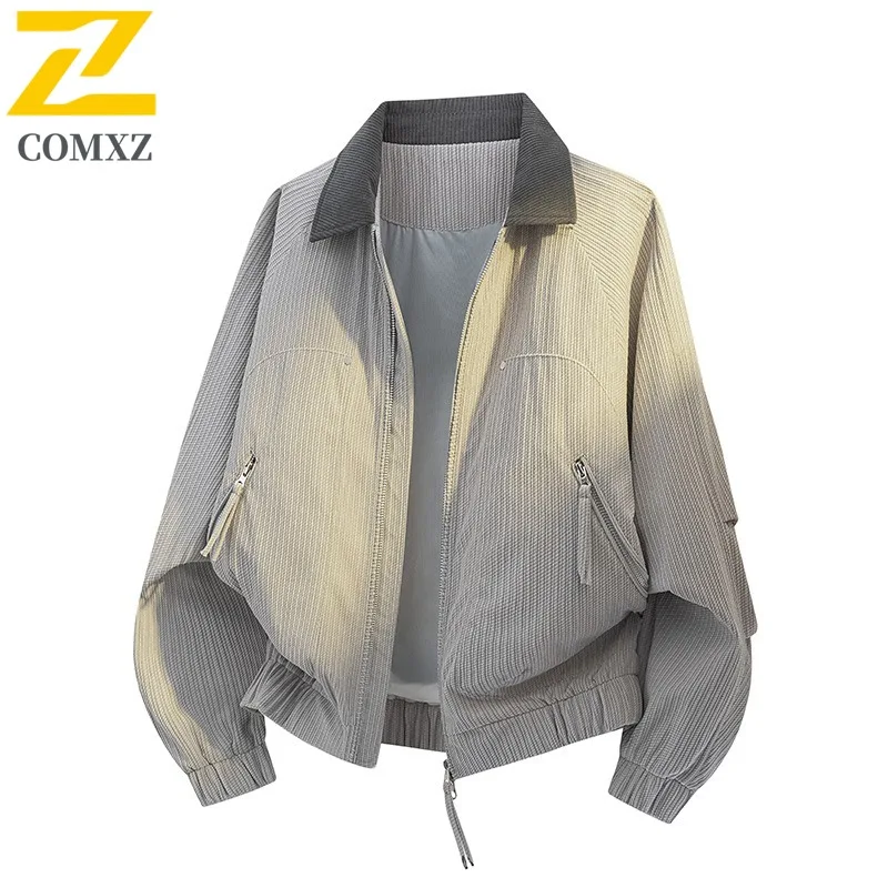

COMXZ Breathable Chaqueta Solid Color Outdoor Windproof Adventure Travel Varsity Jacket Minimalist Camping Coat Men'S Clothing