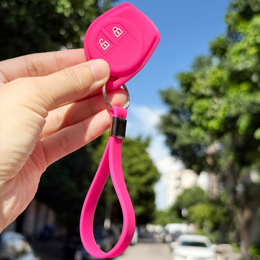 Keychain Protection For Suzuki Celerio Swift LV Liana Ignis Sch4 Jimny Grand Vitara SX4 Classic Silicone Key Cover Fob Holder