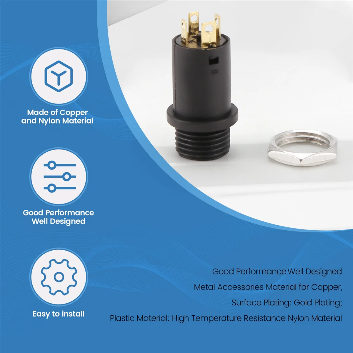 BISM 10 шт. 3,5 мм мини-стерео гнездо для наушников с креплением на панели, припой, черный, 4 провода