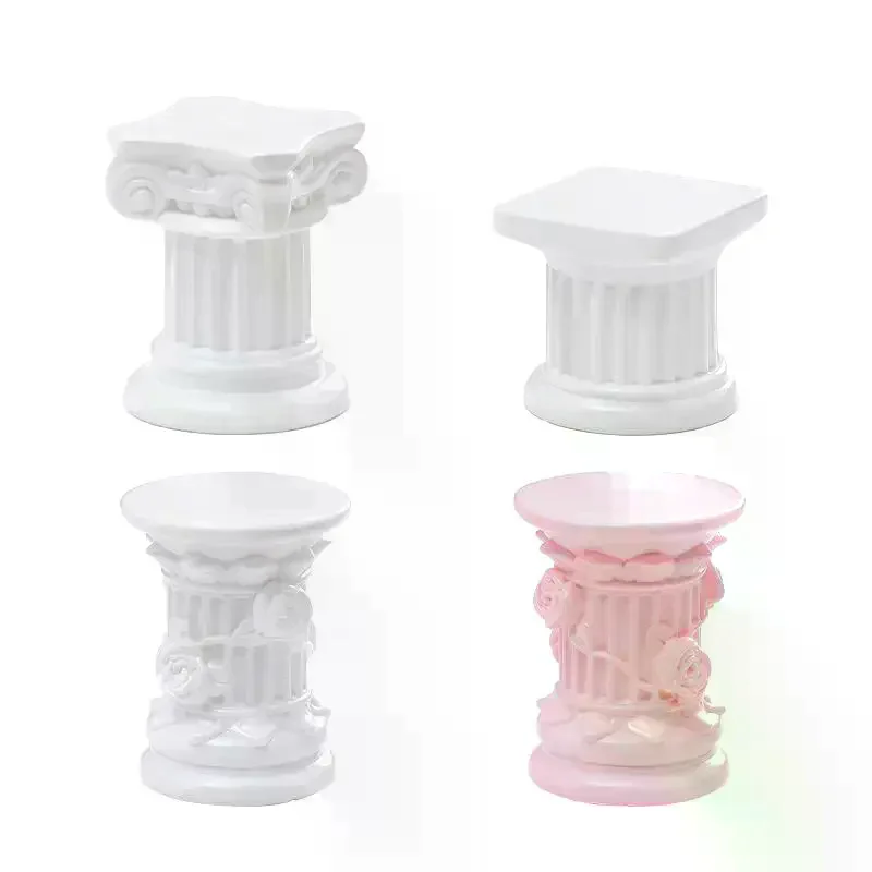 Roman Pillar Greek Column Statue Pedestal Candlestick Stand Figurine Sculpture Indoor Home Dinning Room Garden Scenery Decor