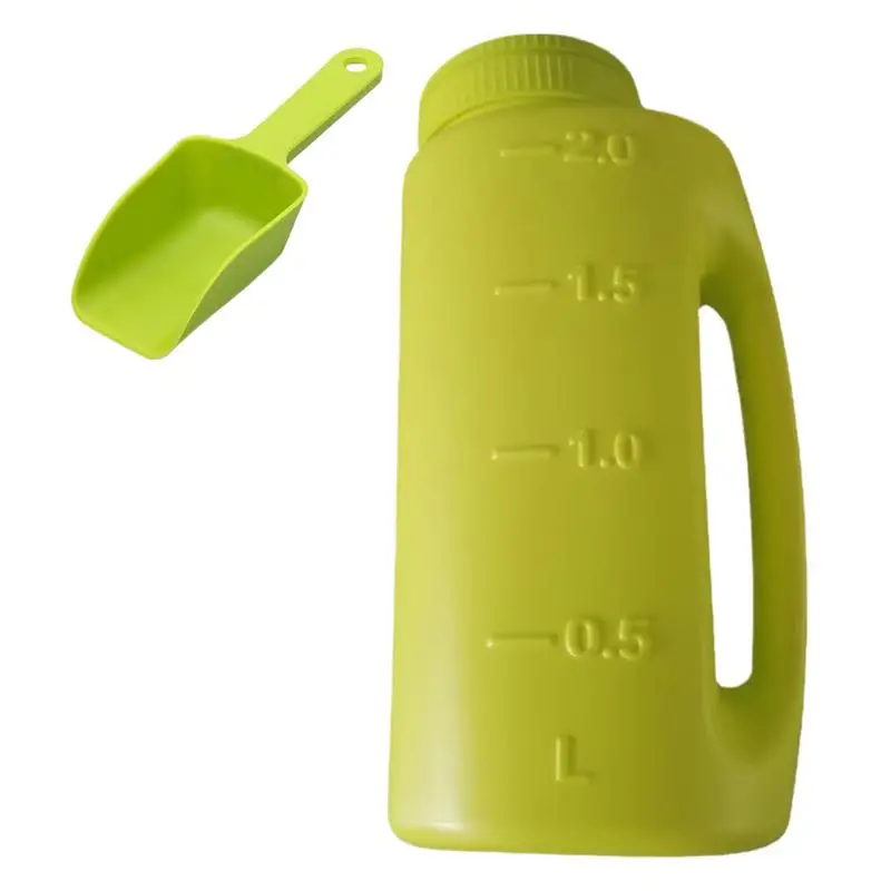 Handheld Spreader 2L Ice Melt Spreader With Scoop Adjustable Opening Sizes Ice Melt Dispenser For Garden Lawn Grass Planting