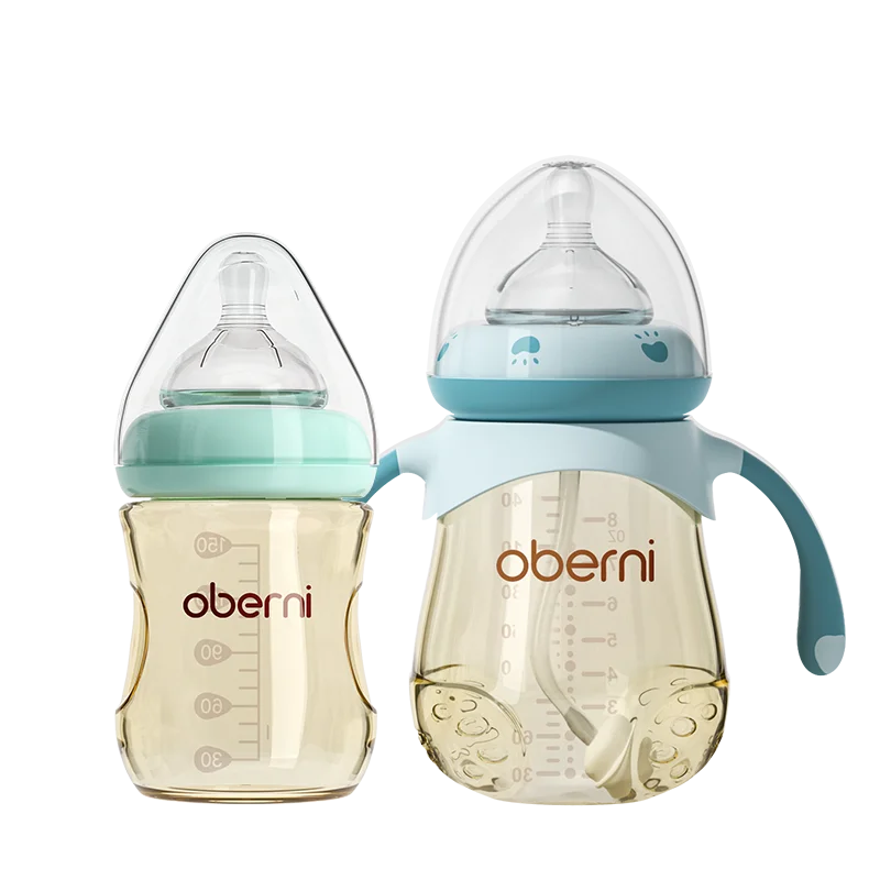 Oberni Baby Bottle Feeding  Set for PPSU Materials 150ml+240ml Wide Neck with supper soft  Silicone nipple