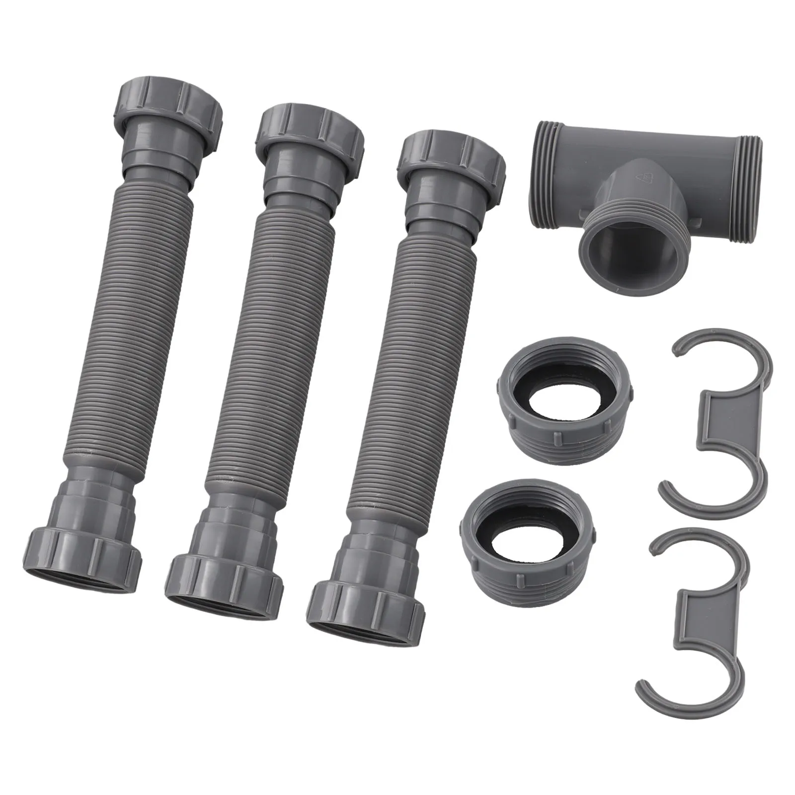 Adjustable Kitchen Sink Drain Set Double Sink Drain Kit P Trap Sink Drain Deodorant Strainer Hose Kitchen Accessories