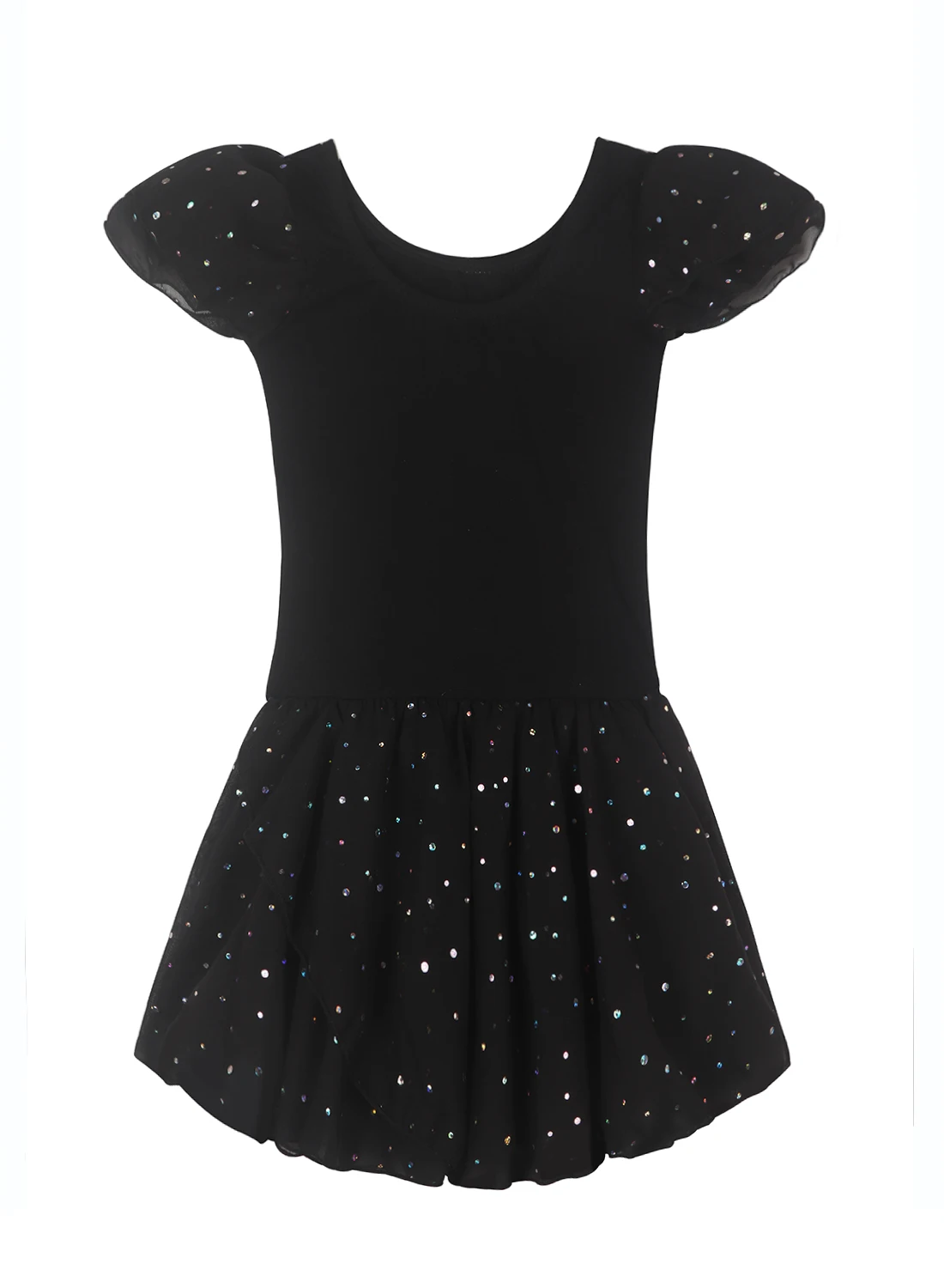 Glitzer-Trikots für Mädchen für Ballett, Tanzkleid mit Tutu-Rock, Rüschenärmel, Ballett-Trikot, Performance-Kleidung – Detail 33
