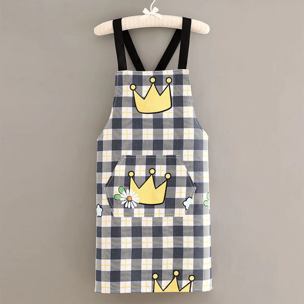 Exquisite Rabbit Pocket Apron Stain Resistant Fabric Wear-resistant 1. Soft Fabric Work Wear Kitchen Black long sleeved