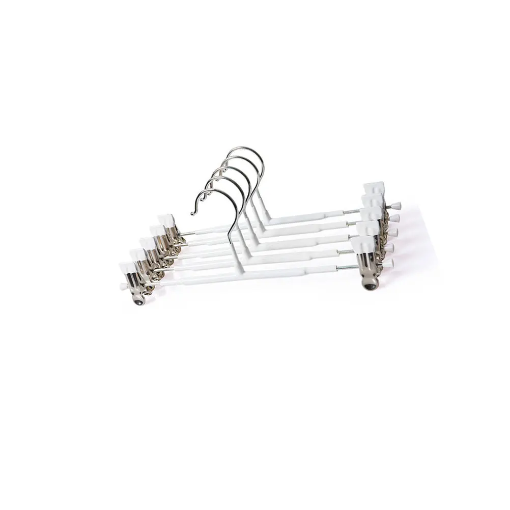 

5Pcs Pants Hanger Skirt Suit Clip Hangers White Color Space Saving Non Slip Garment Rack Storage Wardrobe ganization Clothes