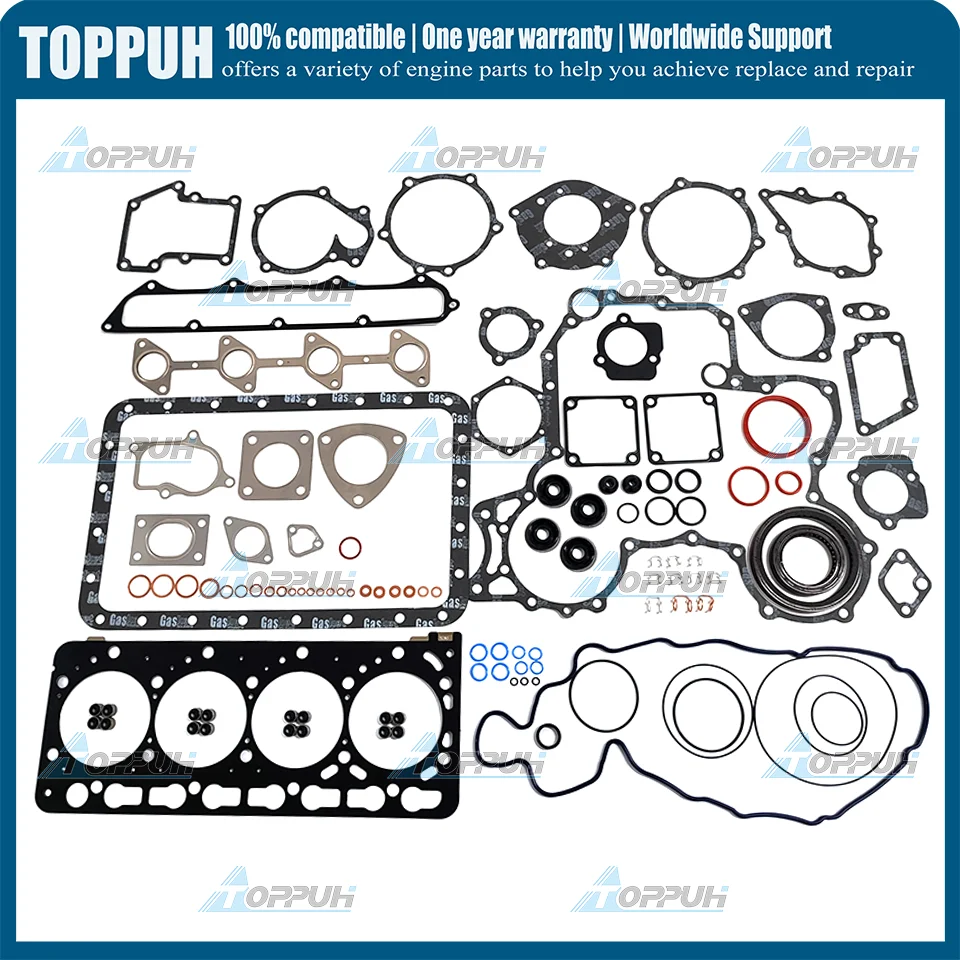 

Fit Kubota V3800 V3800DI V3800-DI-T 16-Valves Engine Full Engine Head Gasket Set