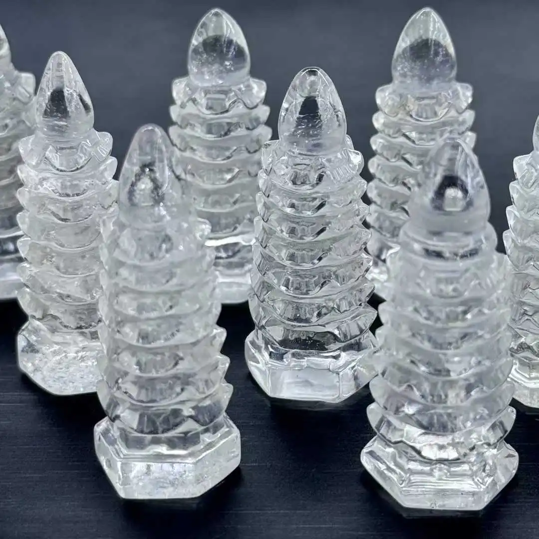 

4,5 см натуральный прозрачный кристалл кварца семиэтажная башня Вэньчан пагода культурного процветания студенческий подарок декор для учебы Прямая поставка