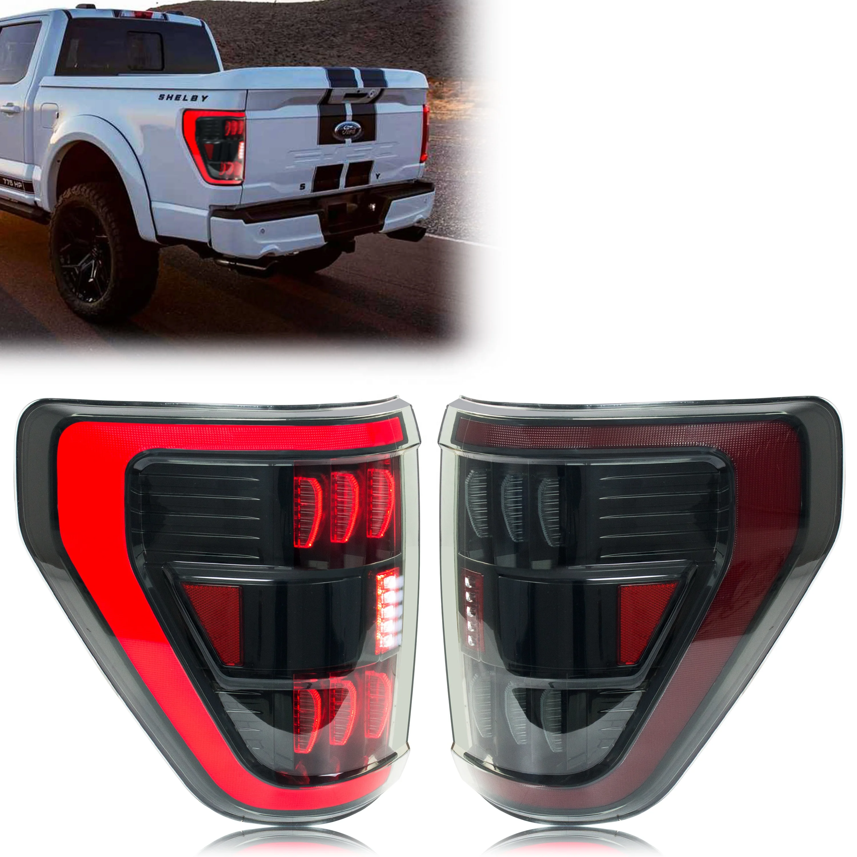 Auto Part LED Lamp Tail Light for Ford F150 2021 2022 2023 P702 14th Gen XL XLT Lariat Raptor Dynamic Turn Signal Fit BLIS