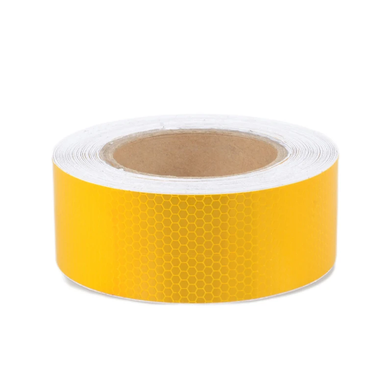 5CMx25M Honeycomb Yellow Reflective Safety Tapes Adhesive Warning Road Reflectors Stickers Waterproof Reflect Film For Vehicles