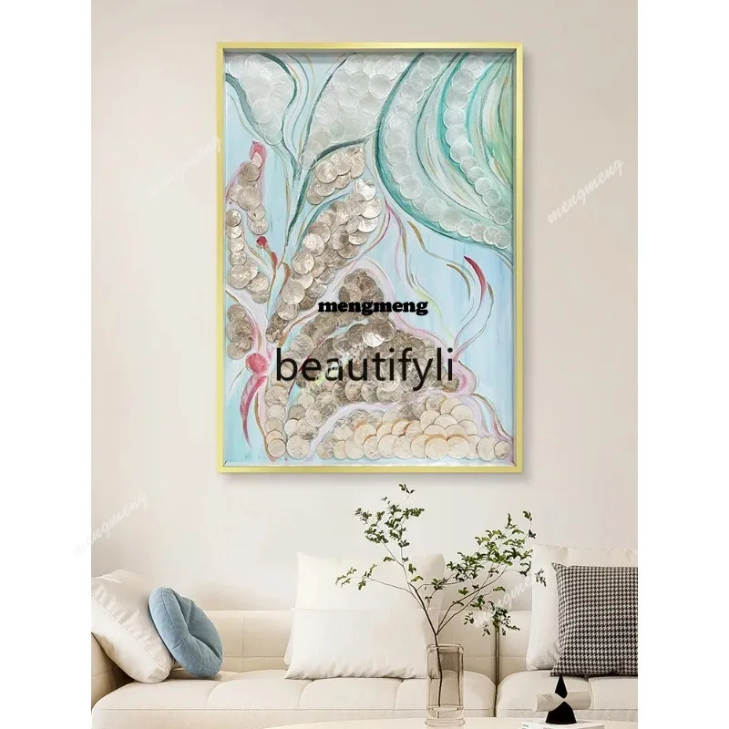 French creative hand-painted oil painting high-end shell decoration painting guest restaurant entrance painting  DD