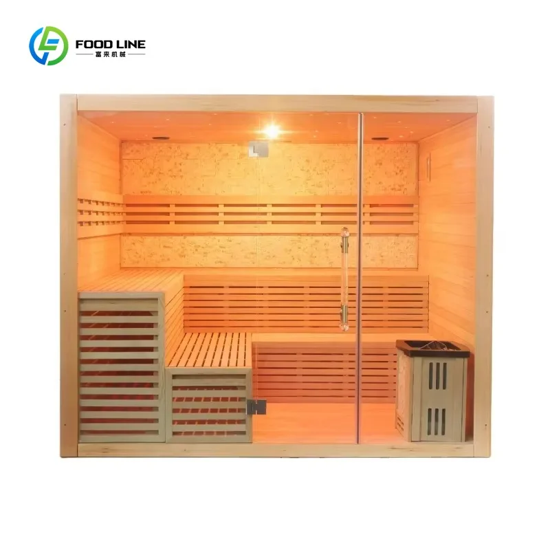 Traditional Steam Sauna Anti Corrosion Solid Wood Fast Heating for Garden Hotel Commercial Custom