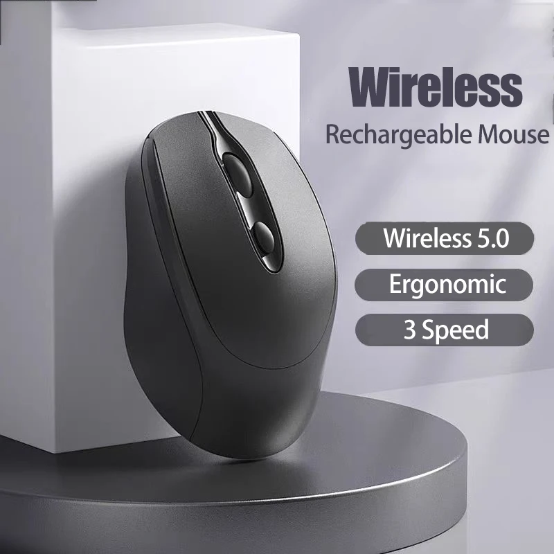 Rechargeable Wireless Bluetooth-compatible Mouse Silent Wireless Computer Mouse USB Ergonomic Gamer Mouse For Laptop Macbook PC