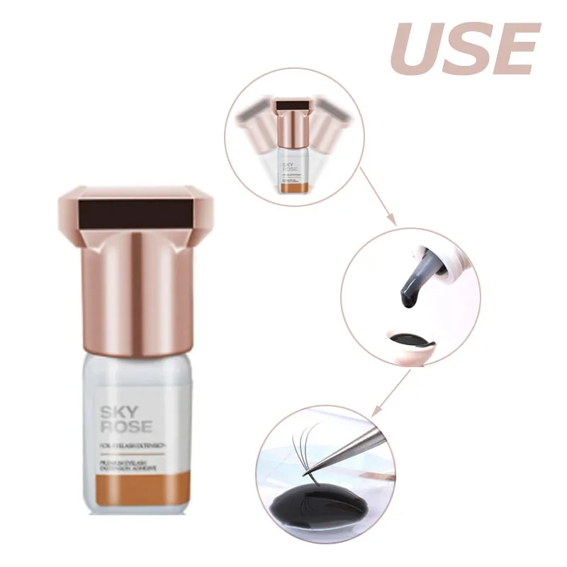 5/10PCS 5ml Cielo Rosa Colla Forte Ad Asciugatura Rapida Estensioni Delle Ciglia Colla Corea Professionale Lash Adesivo Ritenzione 7 settimane