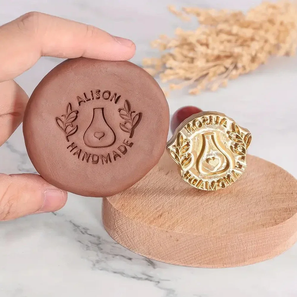 

DIY Clay Seal Set Customizable 25mm Copper Craft Tool, Clay Craft and Signature Design,Create Unique Pottery and Clay Art