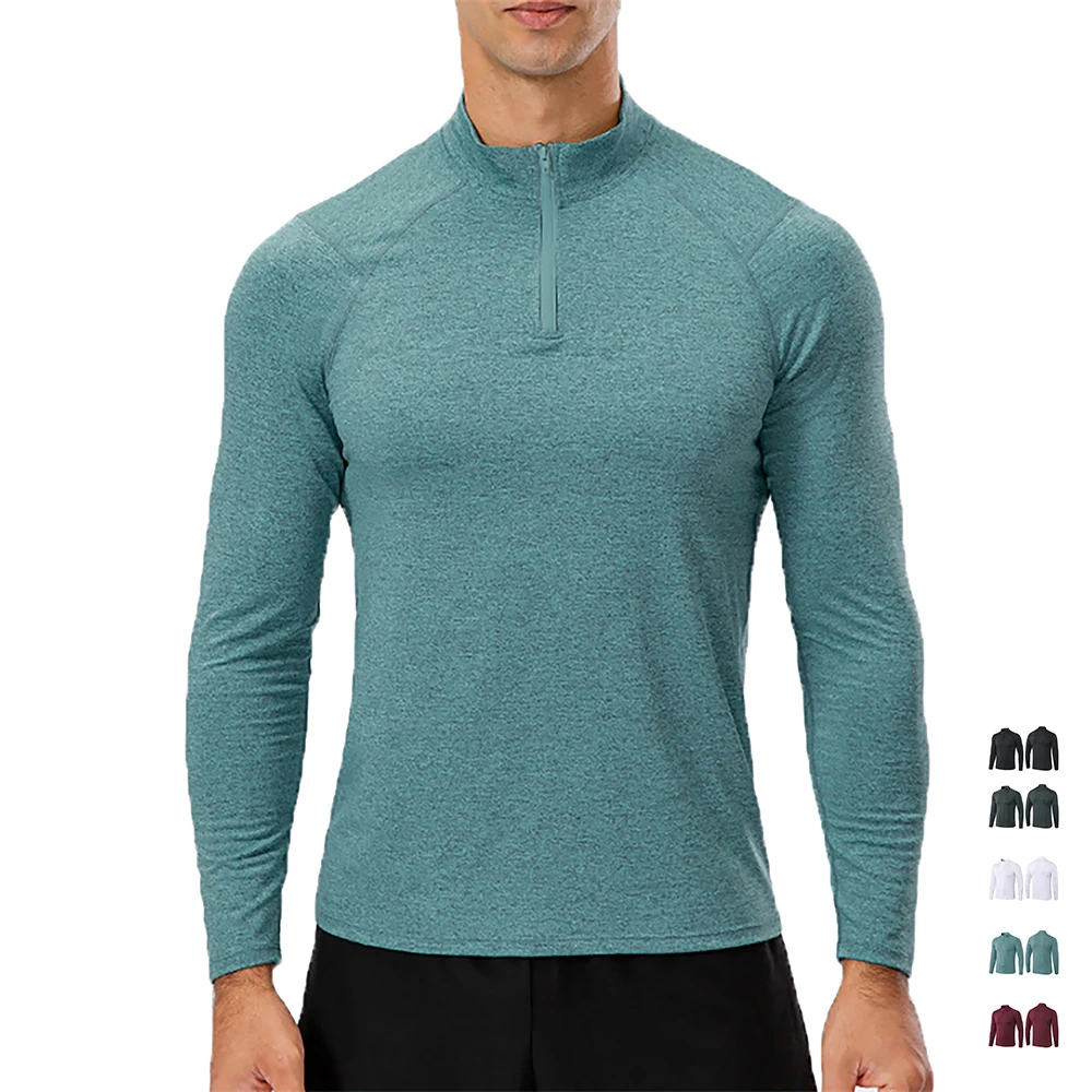 

Mens Long Sleeve Sun Shirts UPF 50+ T-Shirts 1/4 Zip Up Fishing Shirts Running Hiking Outdoor Tees Athletic Performance Pullover