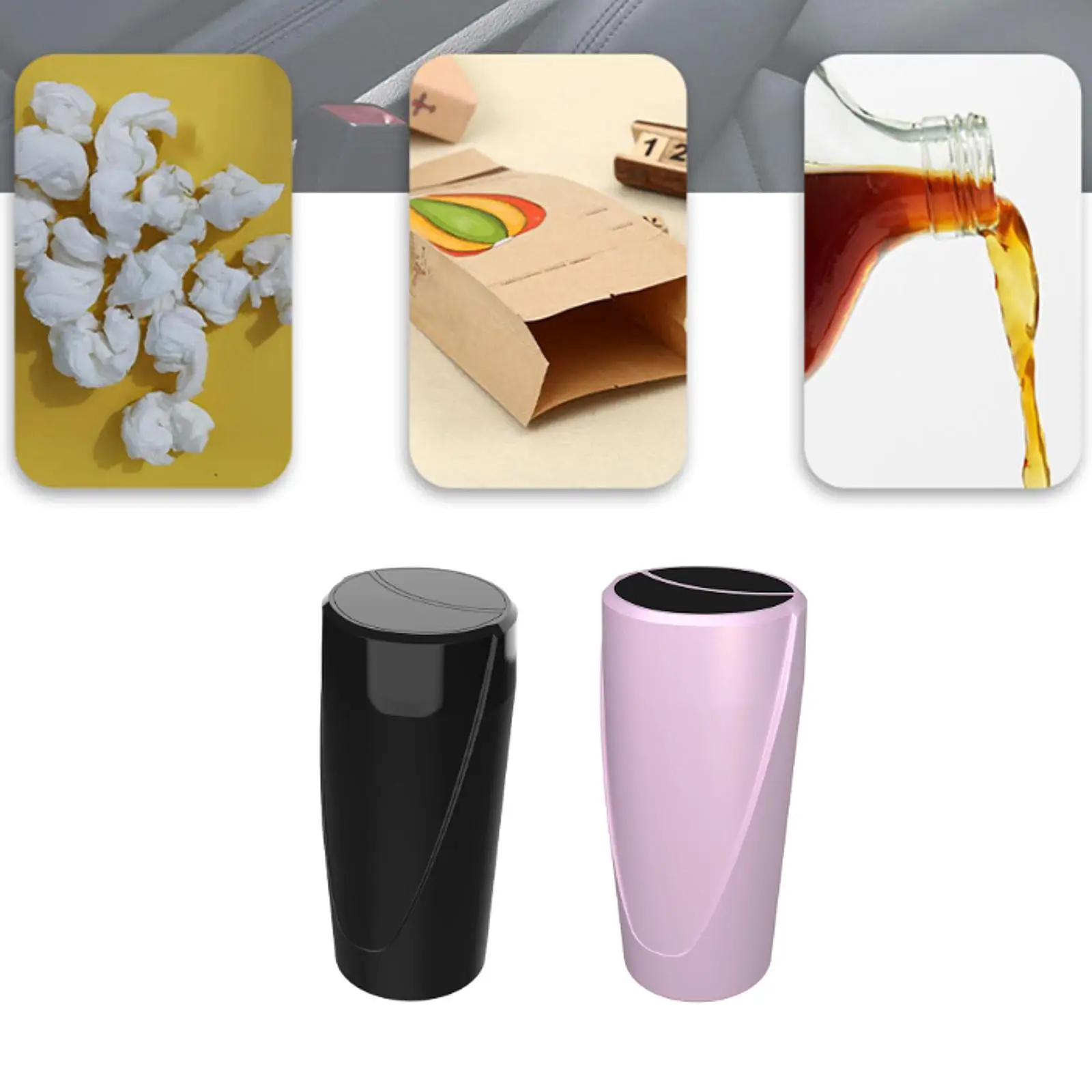 

Внутренний мусорный бак Smart с крышкой Многоцелевой автомобильный подстаканник Мусорное ведро Мини-мусорный бак Интерьер автомобиля Домашний офис Спальня