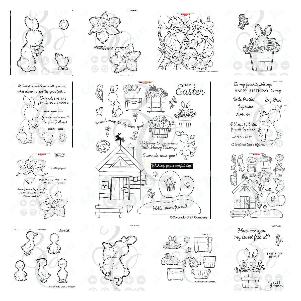 Spring Background Cutting Dies Easter Bunny Clear Stamps DIY Scrapbooking Photo Album Decorative Embossing Paper Card Crafts Die