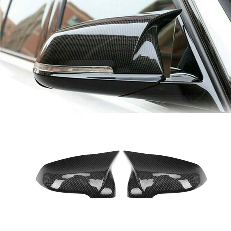 

Carbon Fiber Side Rear View Mirror Cover Replacement Ox Horn For-BMW 1 2 Series X1 Z4 F45 F46 F48 F49 2016-2019