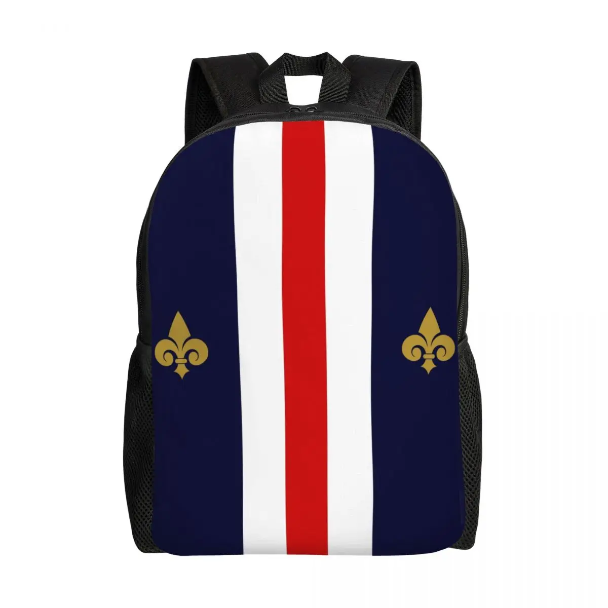 Beayticomparator-Sac à dos imprimé fleur de lys français, sacs de voyage pour l'école et le collège, cartable pour ordinateur portable de 15 pouces pour le shopping