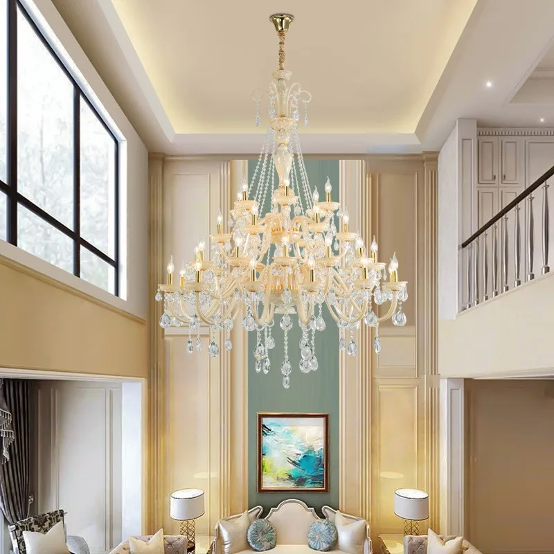 

Duplex Building Crystal Chandeliers Villa Living Room Lamp Modern Restaurant Hotel Club Project Staircase Decoration Lights