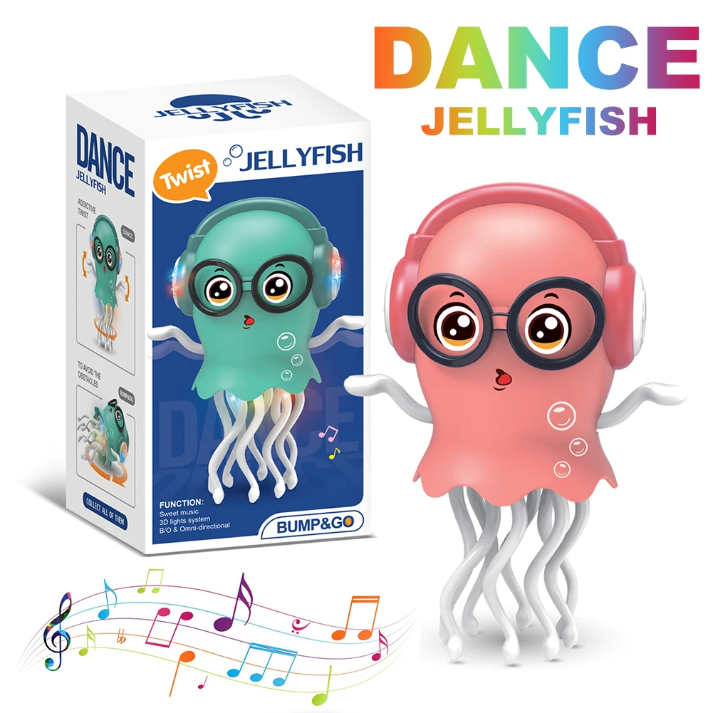 

Squid Baby Toys ABS LED Lights Dance USB Charge Entertainment Device Induction Obstacle Avoidance Lights Safe Interactive Toys
