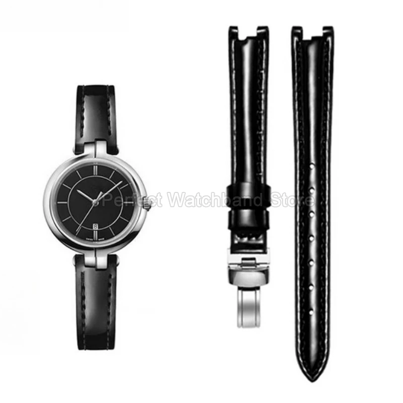 For Tissot 1853 Flamingo T094210A Folding Buckle Special Interface 12mm Watchband More Luster Wear Waterproof By Craft Treatment