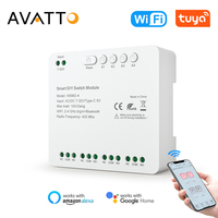 AVATTO tuya Smart WiFi Wireless APP Remote Control 4 Channel 250V Dry Contact Relay Switch Module,Works With Alexa Google Home