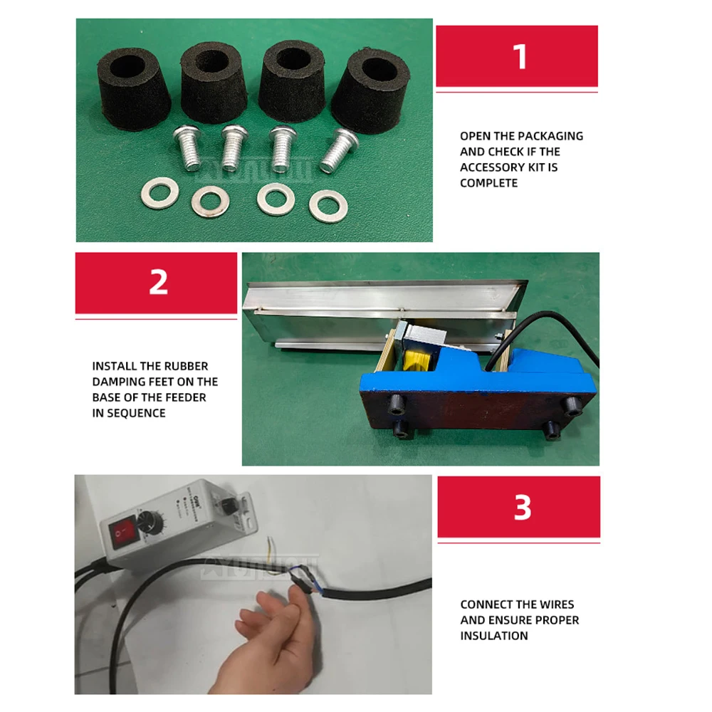 Yunlin Li GZV3 304 Material Small Feeder with Controller Electromagnetic Vibration Feeder for Uniform Linear Material Dispensing