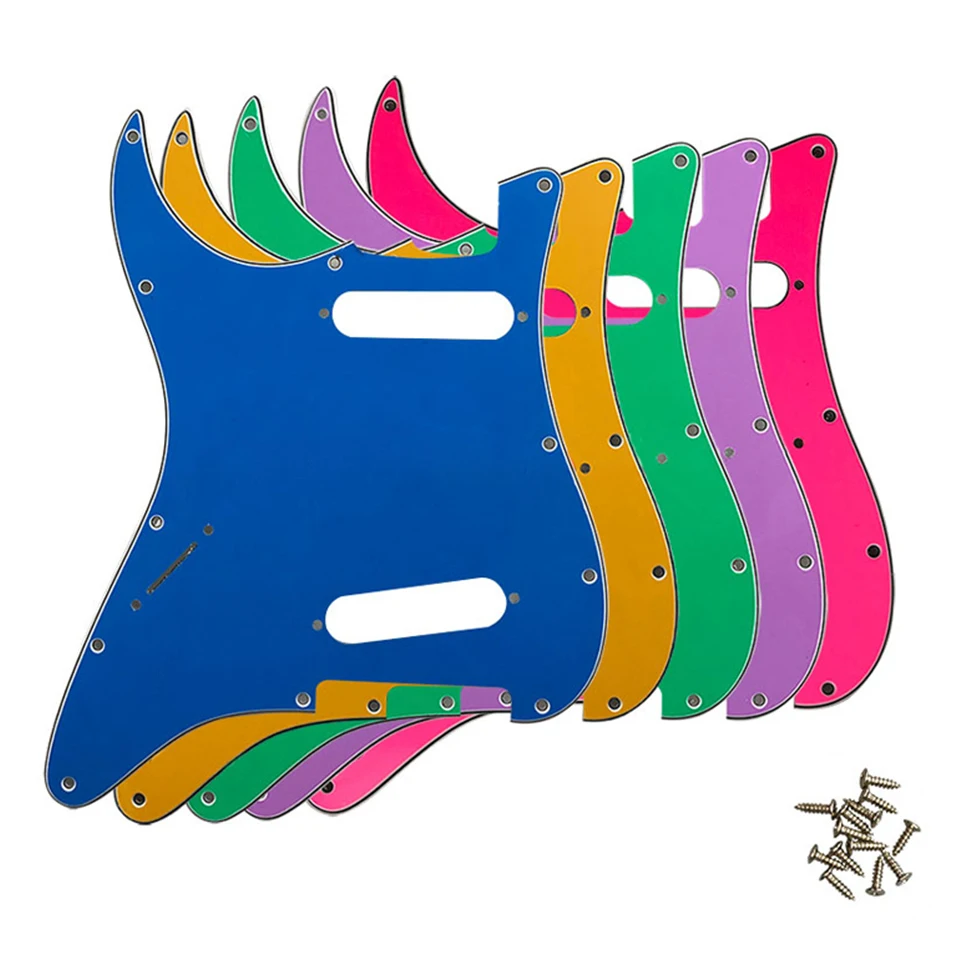 Xin Yue Custom Guitar Parts - For Left Hand USA\ Mexico Fd Strat 72'11 Screw Hole Standard SS St Scratch Plate Multicolor Choice